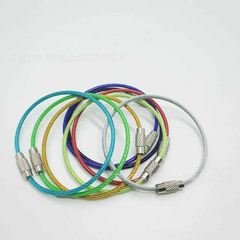 Manufacturer Supplies Coated Steel Wire Rope Pvc Colorful Carbon Steel Luggage Rope DIY Keychain Pendant Stainless Steel