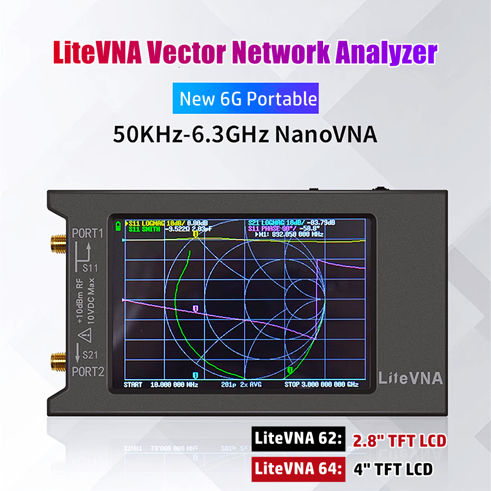 Новая модель 2024 4" Litevna 6GHz векторный анализатор антенн коротковолновый 50K-6.3GHz