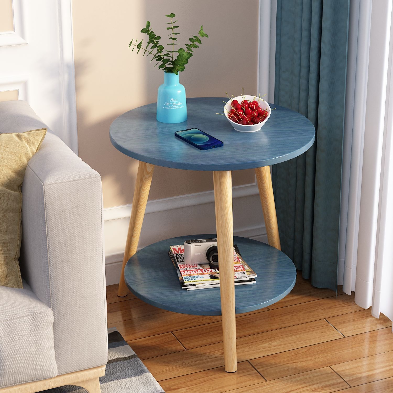 Small Round Table, Small Apartment Side Table, Rental House Coffee Table, Casual and Simple Small Round Table, Free Shipping, One Piece Minimum Batch, Cross-Border