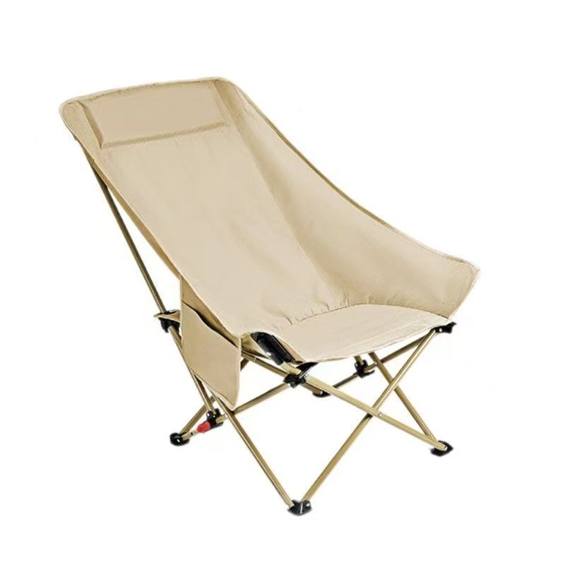 New High-rise Outdoor Moon Chair Three-stop Adjustable Portable Folding Chair Picnic Camping Chair High-back Moon Chair