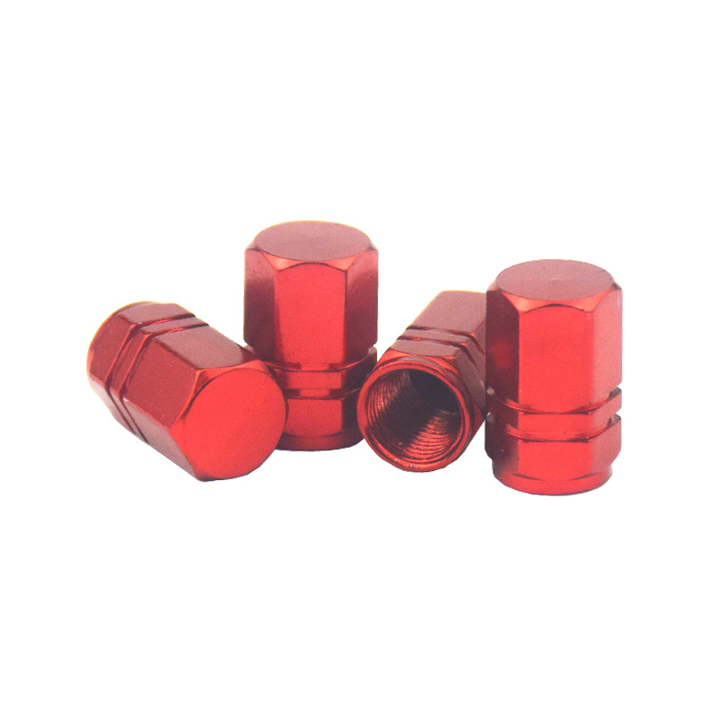 Aluminum alloy car valve cap car valve cap valve core tire personality valve 4 Pack