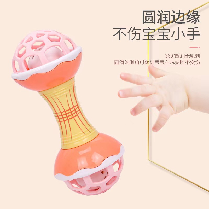 Baby's Hand-held Ball Soft Rubber Rattle Toy Can Bite Boiled Newborn 0-6-12 December Baby Yizhi Pacification Wholesale