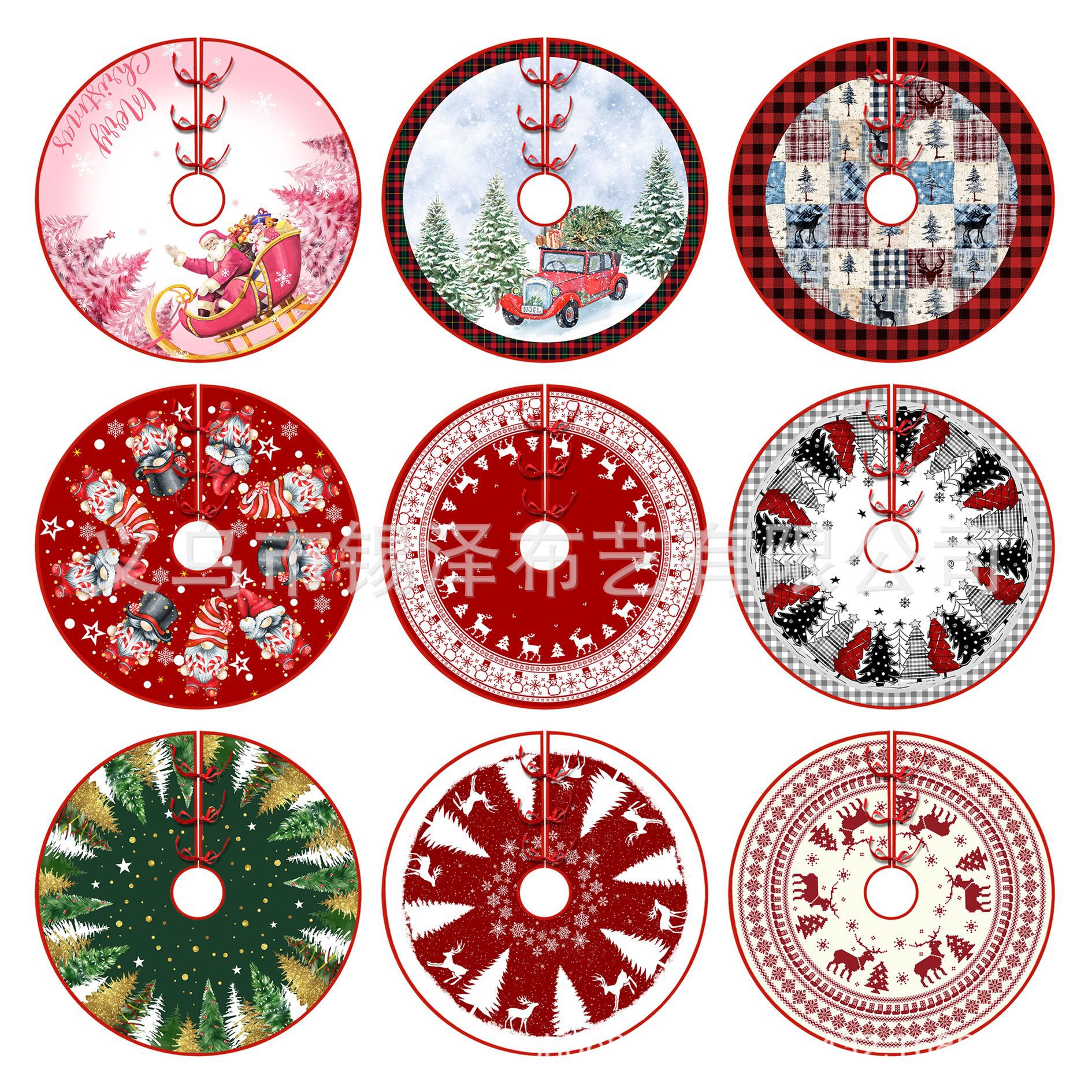 Новый рождественский юбка для елки креативный изысканный принт оптовые рождественские украшения