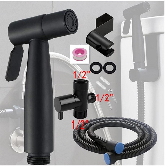Cross-Border Foreign Trade Household Toilet Companion One in and Two Out Triangle Valve Bathroom Bidet High Pressure Booster Spray Gun Water
