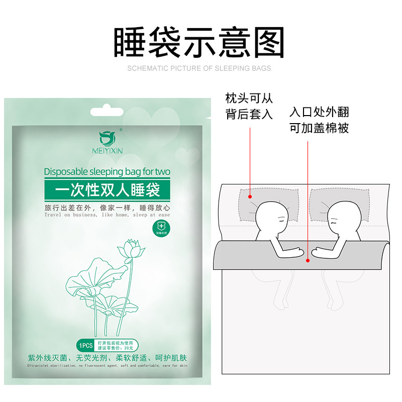 Travel Disposable Bed Sheet Quilt Cover Pillowcase Portable Set Sleeping Bag Three-piece Hotel Sanitary Travel Quilt Cover