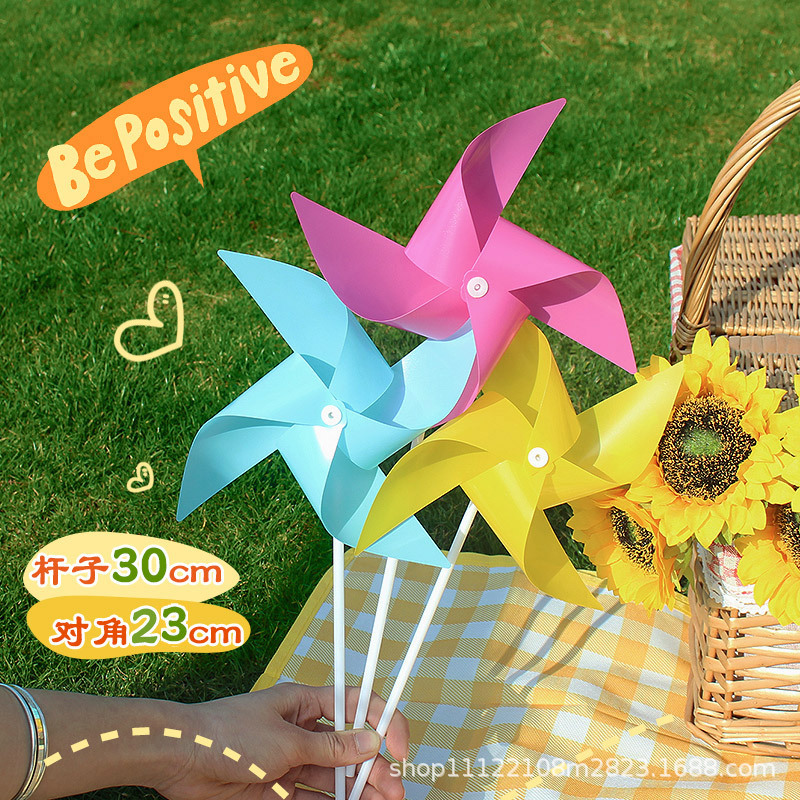 Small windmill children's hand-held outdoor photo props kindergarten DIY toys net red picnic decoration scene layout