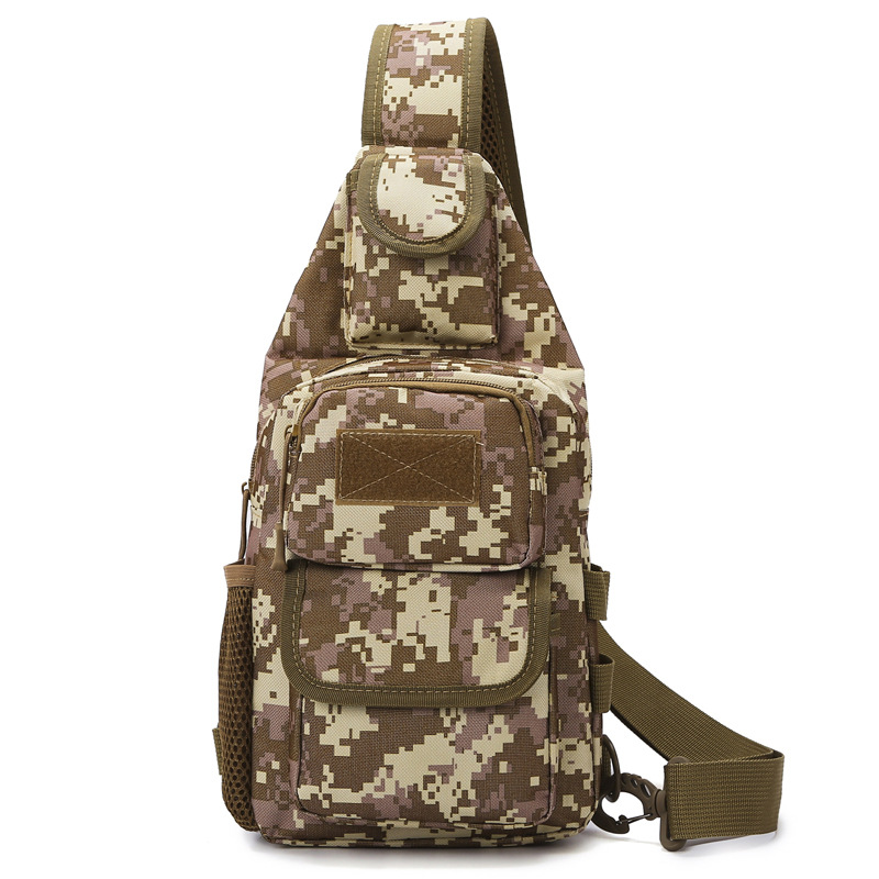 Cross-Border Outdoor Camouflage Chest Bag Multi-Functional Shoulder Bag Crossbody Bag Men's Large Capacity Outdoor Mountaineering Bag Luya Bag