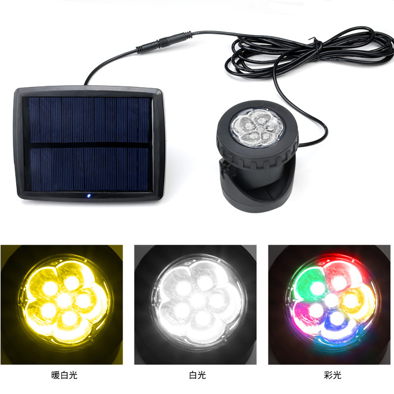 Солнечный подводный светильник, 6 LED, водонепроницаемый проектор для бассейна