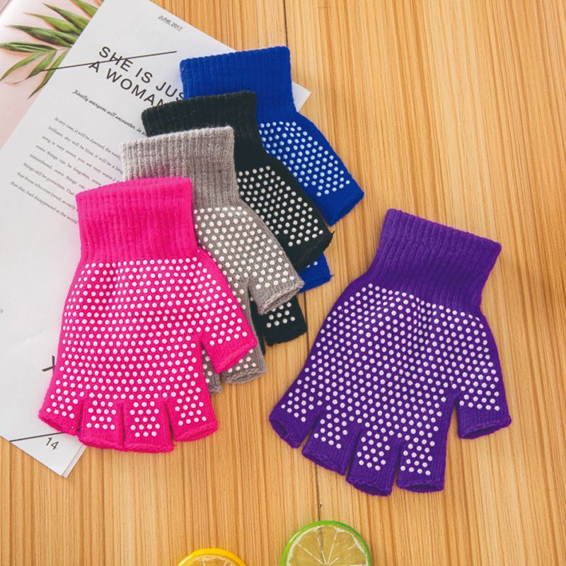 Спортивные вело-фитнес перчатки мужские и женские нескользящие полупальцевые дышащие износостойкие для йога тренировки с возможностью добавления логотипа