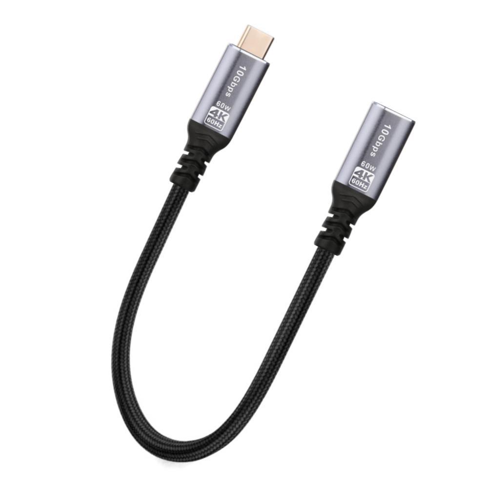 Type-c MAle to FemAle DAtA CAble 60W3A FAst ChArging USB3.20Gen2 MAle to FemAle 4K Screen Projection Video CAble