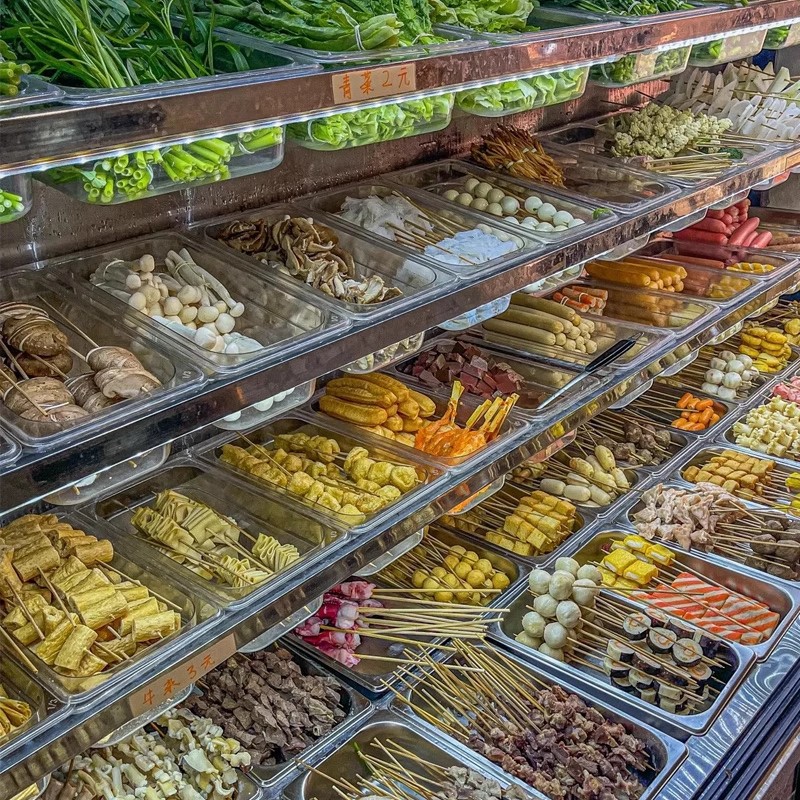 Acrylic Portion Basin Malatang Vegetable Selection Basin Rectangular Vegetable Box Transparent Plastic Jam Box Milk Tea Shop Special