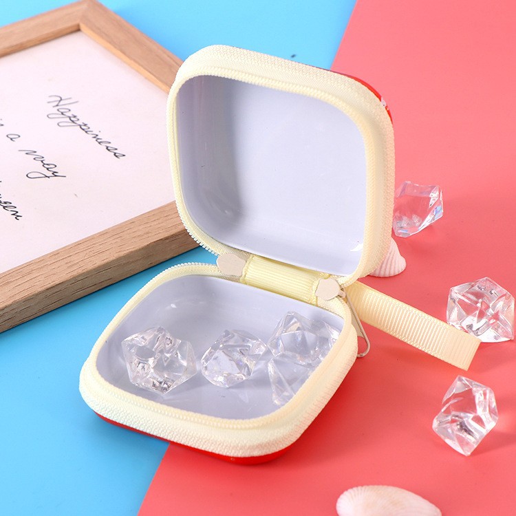 Creative Tinplate Christmas Coin Purse Cartoon Key Coin Zipper Bag Headset Data Cable Organize Storage Box