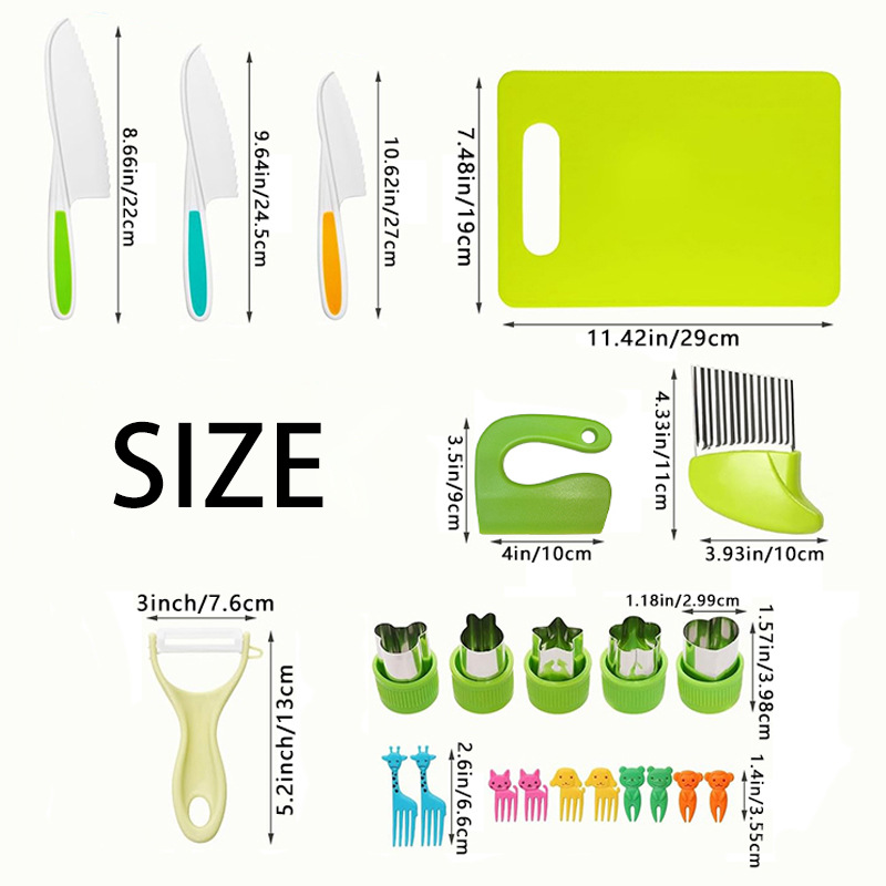 Amazon 28-piece children's safety knife suit gloves cutting board potato cut vegetables plastic children's kitchen suit