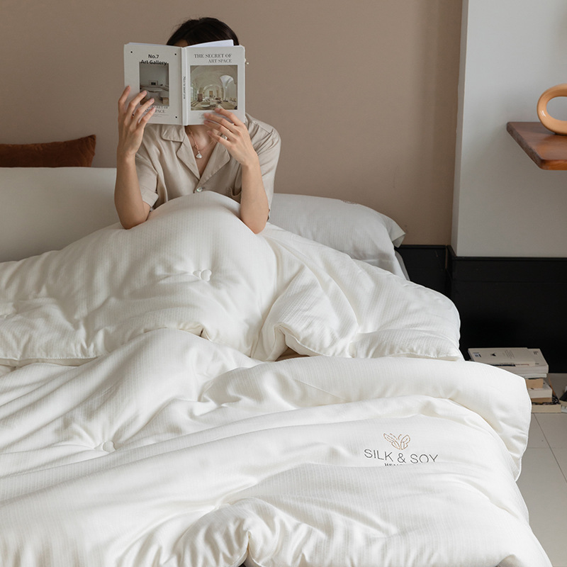 Класс A, соевый волокнистый плед, осенне-зимний, утолщенный, жаккардовый, универсальный, односпальный, двуспальный, кондиционер