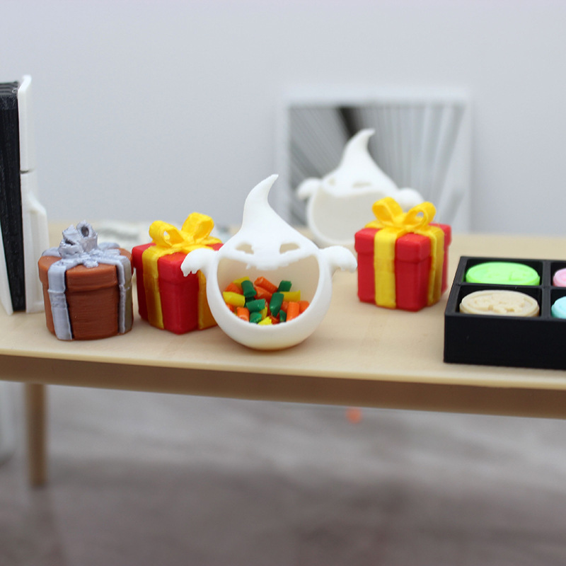 1:12 Doll House Miniature Scene Furniture Decoration Small Ornaments Mini Ghost Candy Jar Halloween Decorations