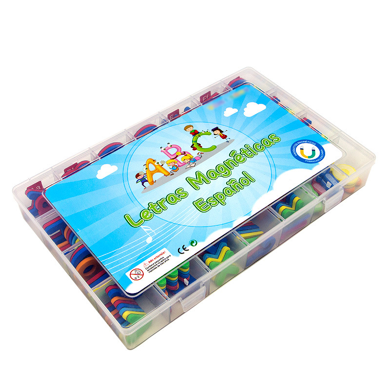 Cross-border Spanish English Alphabet Magnetic Sticker Children's Foreign Spelling Learning Teaching Aid Natural Spelling Magnetic Sticker