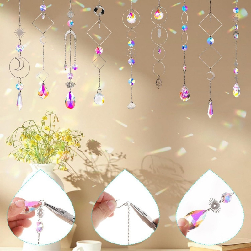 200Pcs Crystal Sun Catcher DIY Handicraft Material Package Pendant Rainbow Manufacturer Window Hanging Prism