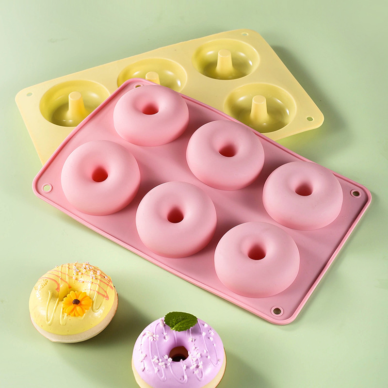 Food Grade 6 Silicone Donut Macaron Color Round Donut Mold Cookie Baking Tools