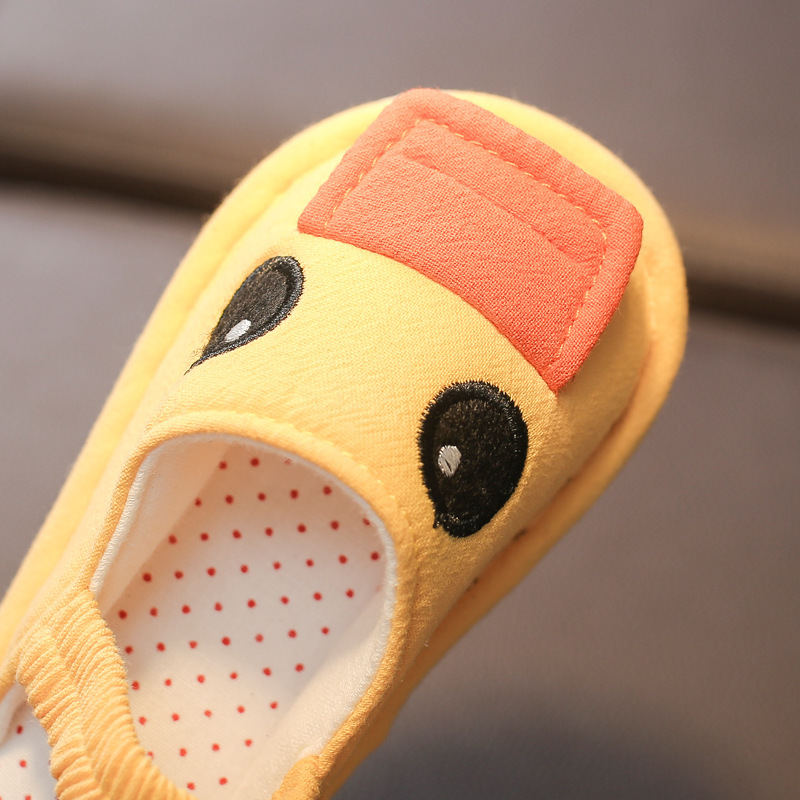 Floor Slippers Spring Autumn Cotton Lovely Cartoon Head Girls Loose Slippers Boys Dinosaur Cloth Slippers