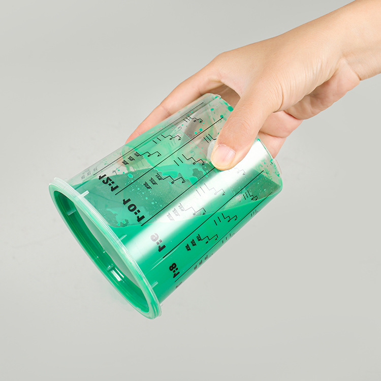 Factory Supply Disposable Transparent Cup Sealed with Scale and Lid Food Grade Transparent Plastic Cup