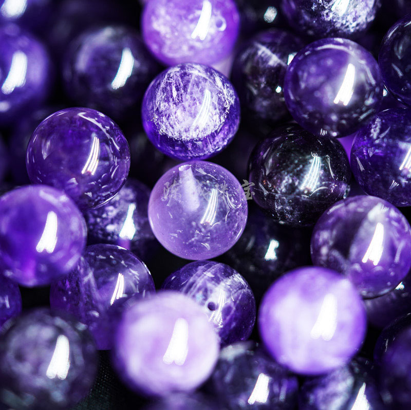 Natural Amethyst Loose Beads Round Beads DIY Jewelry Accessories Uruguayan Amethyst Beads Semi-Finished Products Wholesale National Style