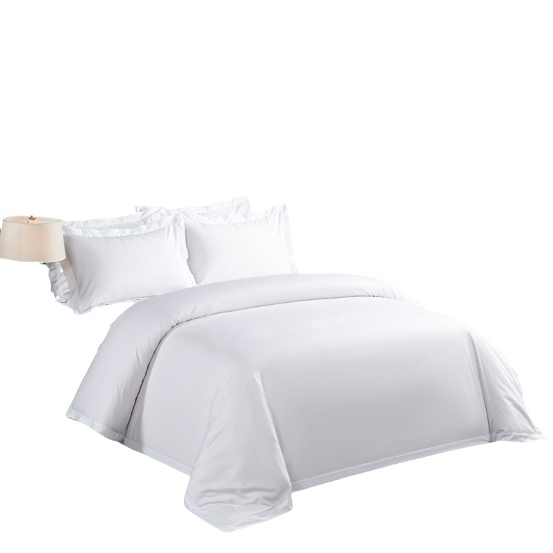 Five-star hotel bedding linen pure white bed sheet quilt cover hotel four-piece cotton cotton