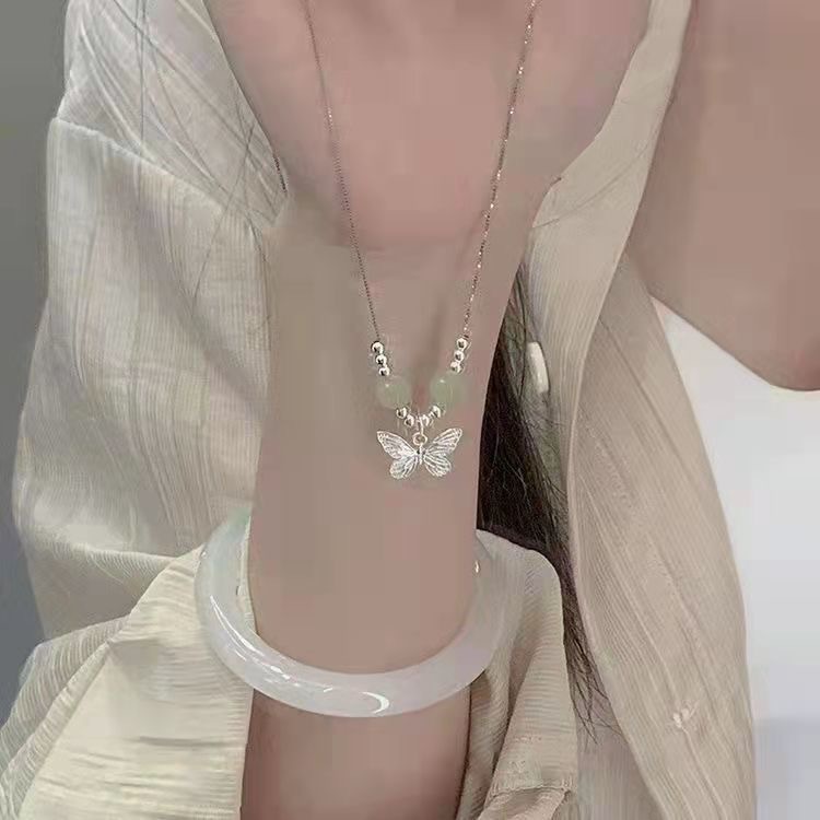 Magic Butterfly Dance Necklace Women's Ins Sweet Chinese Style Pendant 2024 New Exquisite Cute Clavicle Chain Gift