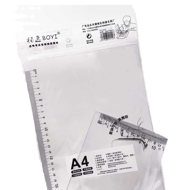 Student exam brush soft pad A4 environmental protection EVA jelly desk pad with scale transparent pad wholesale