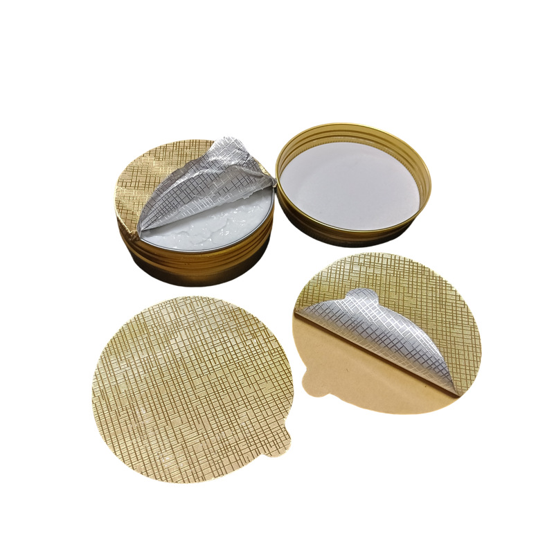 Customized Light Gold Aluminum Foil Embossed Sealing Sheets for Snowflake Cream Aluminum Tin Cans, Export Customization