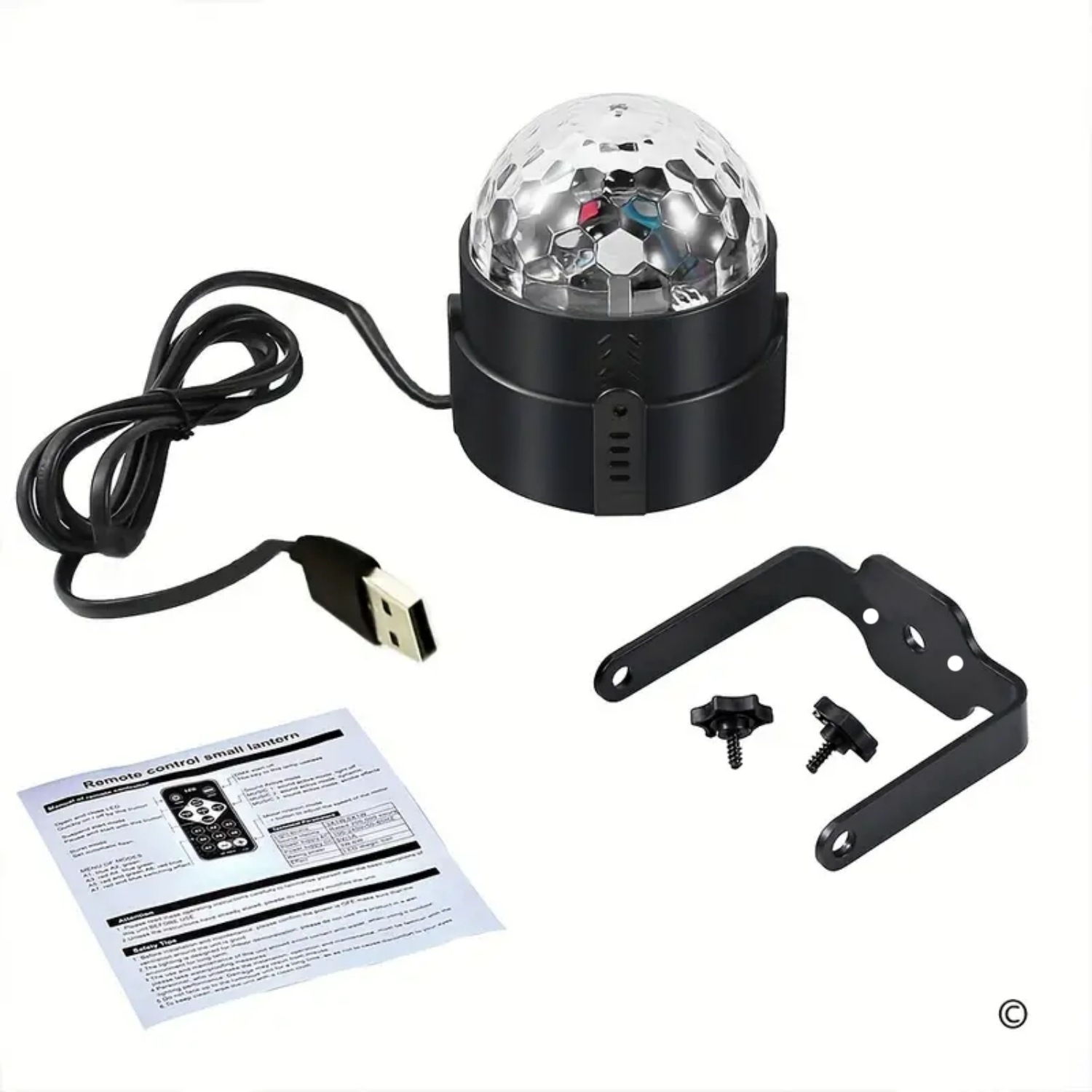 Cross-Border Popular Colorful Mini Rotating Light Led Crystal Small Magic Ball Voice-Controlled Light Home Bar Ktv Flash Dj Light