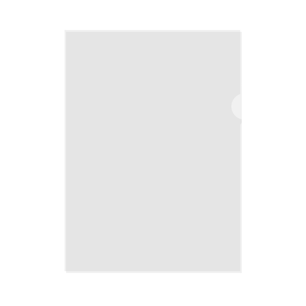 Transparent L-shaped folder A4 single-piece folder two-page file cover thickened single-page file bag file data finishing folder