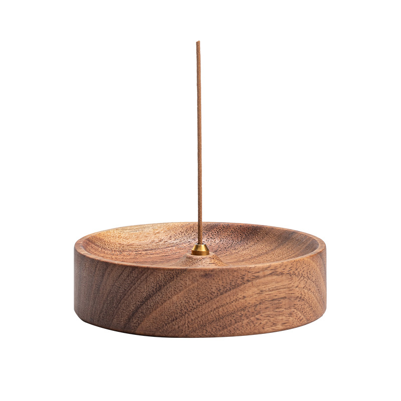 North American black walnut wood incense thread incense agilawood new Chinese solid wood Zen round incense base home incense