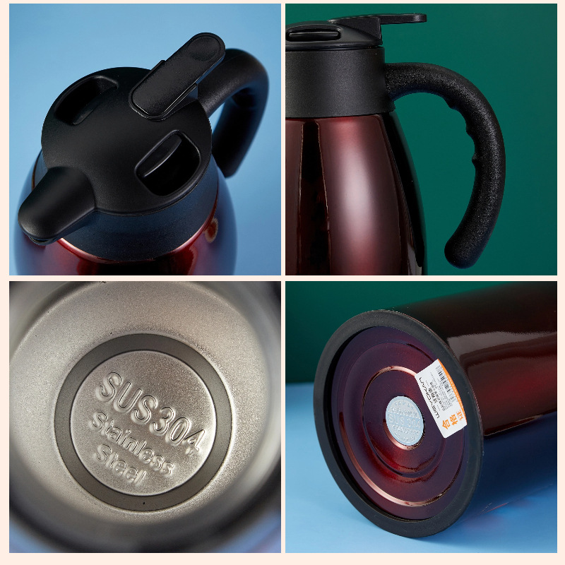 Wow 304 Stainless Steel Thermos Water Kettle Large Capacity Double-Layer Stainless Steel Vacuum Copper-Plated Liner Gift Thermos Water Kettle