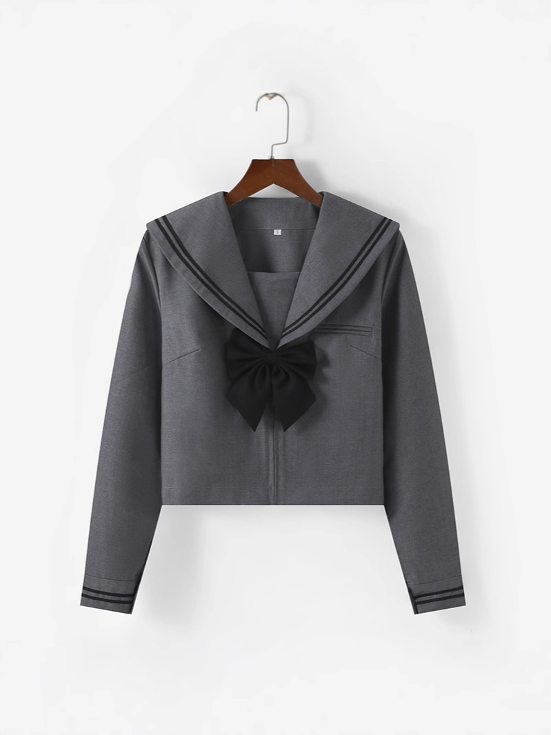 Factory on behalf of the package after-sales gray two jk uniform sailor suit jk school for the sense of pleated skirt jk suit jk skirt genuine