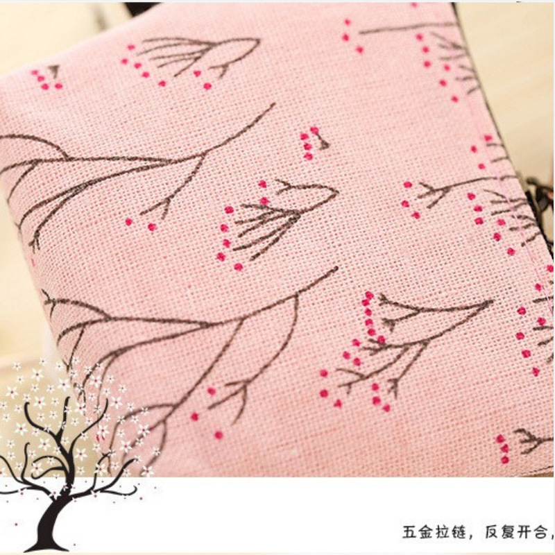 Korean Fabric Coin Purse Women's Key Bag Creative Coin Bag Cartoon Cute Canvas Bag in the Mood for Love Wallet