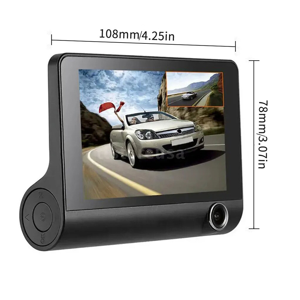 HD 1080P three-recording wifi driving recorder car dvr infrared night vision reversing image car monitoring