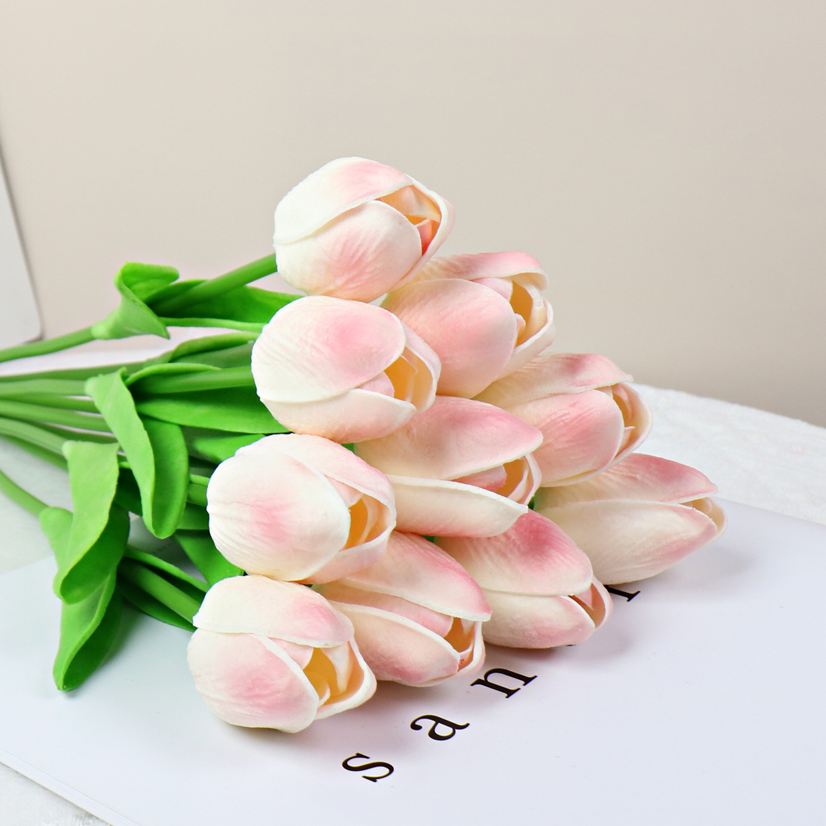 Moisturizing Pu Mini Tulip Artificial Flower Fake Flower Home Decoration Photo European Style Ornament Factory Direct Sale