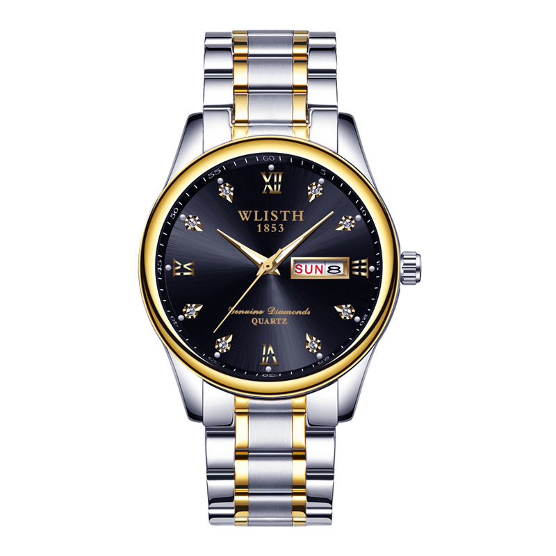 Wally full-automatic men's watch waterproof quartz watch genuine goods steel watch men's cross-border foreign trade watch generation