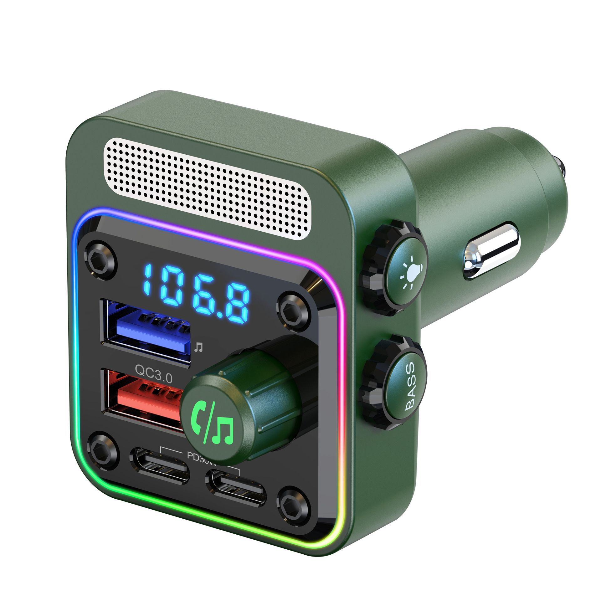 BC91 car mp3 player U disk lossless HIFI music 36W dual PD fast charge car Bluetooth FM transmitter