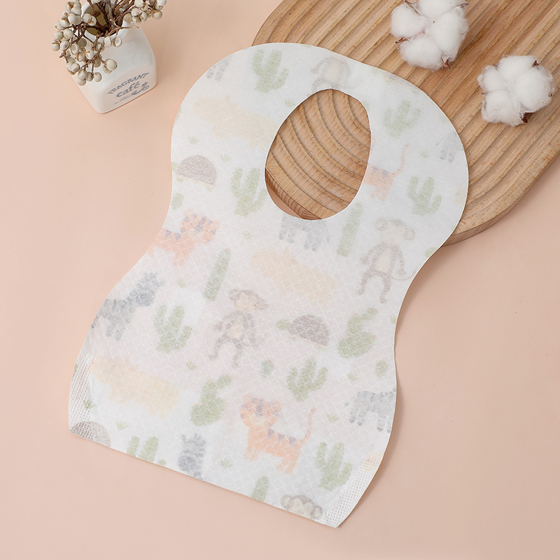 Mu Chun Disposable Bibs Baby Independent Disposable Rice Pockets Baby Bibs Non-Woven Saliva Napkins Wholesale in Stock