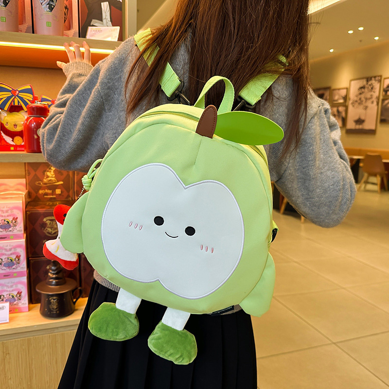 Весенний и летний новый нишевый милый рюкзак в форме зеленого яблока, девичья сумка, хранилище для студентов, маленькая круглая сумка