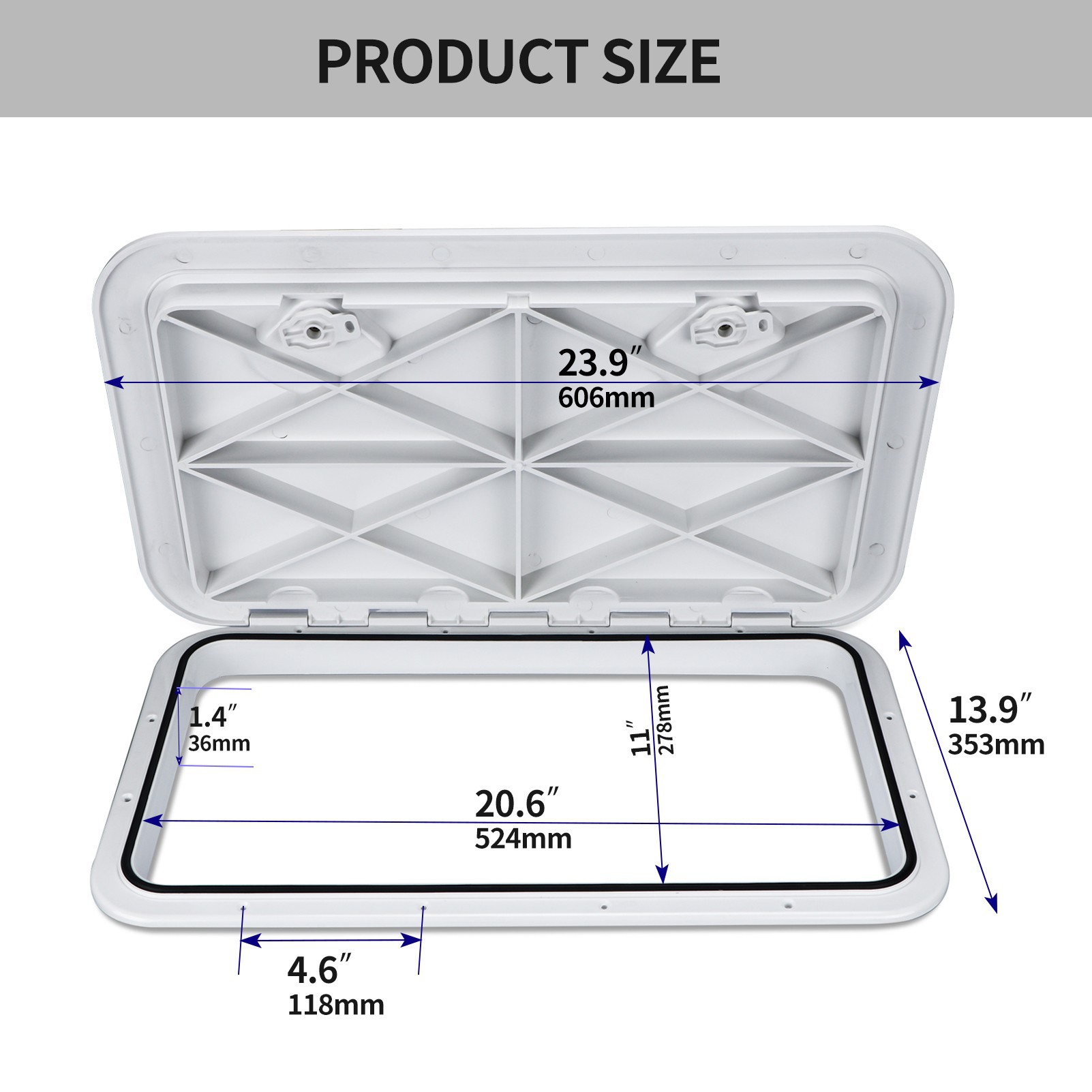 Marine Yacht Inspection Hole Square Deck Cabin Cover White Anti-Slip Hand Hole Cover Inspection Work Cover Cabin Cover