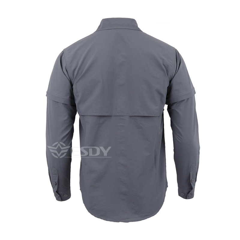 ESDY Spring Summer Autumn Outdoor Men's Clothing Detachable Long and Short Sleeve Dual-Use Shirt Outdoor Jacket A351