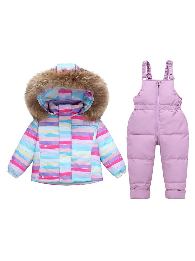 Factory Direct Sales 2025 Kidsren's down Ski Clothing Overalls Winter Outer Wear Baby down Jacket Export Kidsren's Clothing Batch