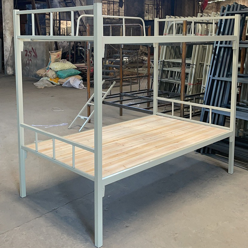 Student dormitory upper and lower bunk iron bed construction site iron bed thickened upper and lower bunk iron bed staff high and low iron bed manufacturer