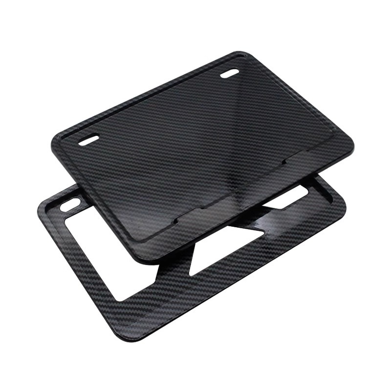 Motorcycle Rear License Plate Frame Universal for Scooters, Carbon Fiber Pattern, New Traffic Regulations, Thickened Solid Frame
