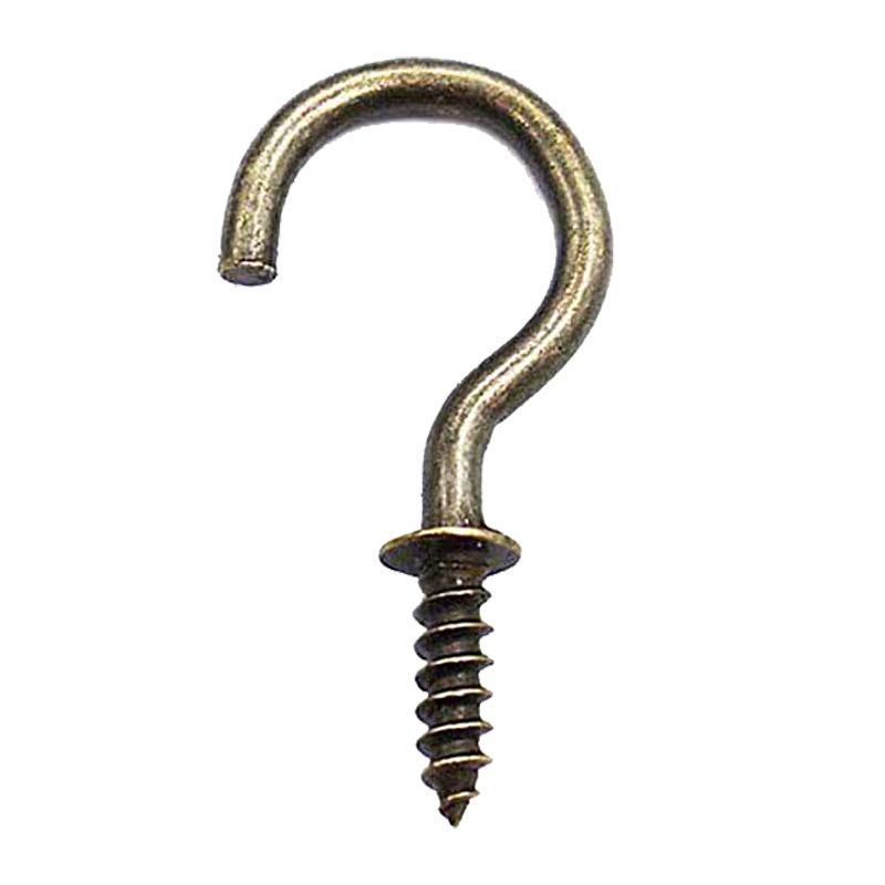 Cup hook self-tapping screw opening sheep's eye 9-character question mark hook kitchen pendant cup hook decorative hook with pad question mark hook
