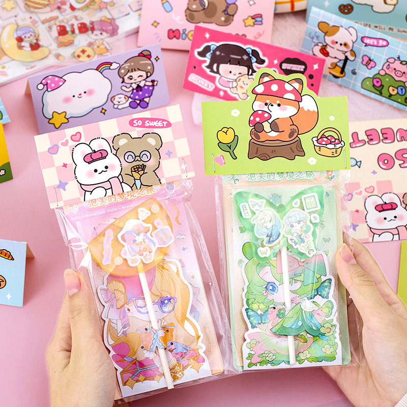 Hangsu Original Special-Shaped Cartoon Card Head Ins Cute Gift Message Small Card Creative Decoration Folded Card Head