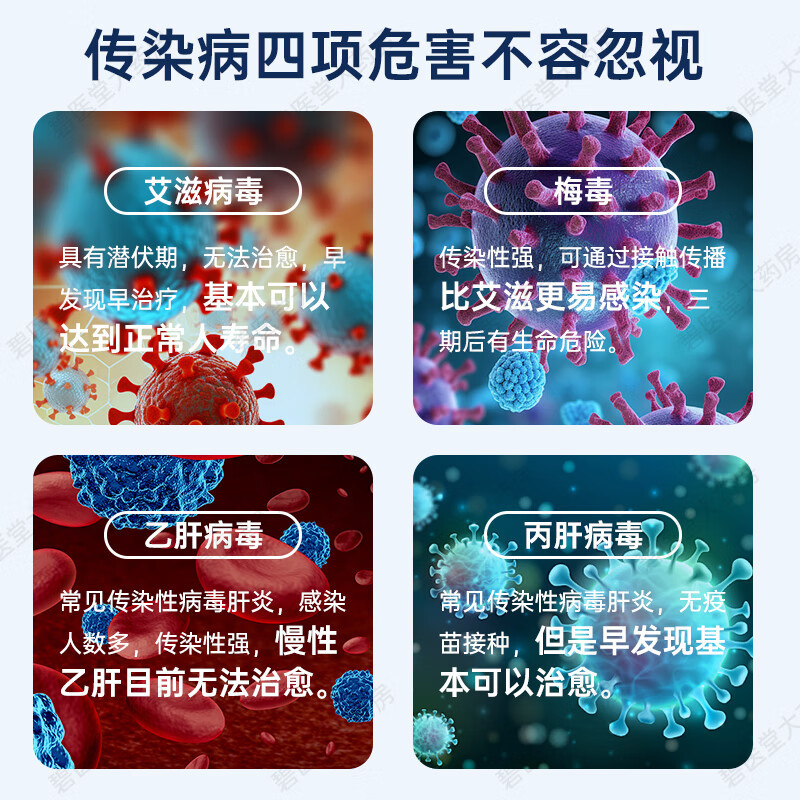Yingke Xinchuang Aids Virus Hiv Four-In-One Reagent Four-Item Test Paper Quadruple Card Test Box Infectious Disease