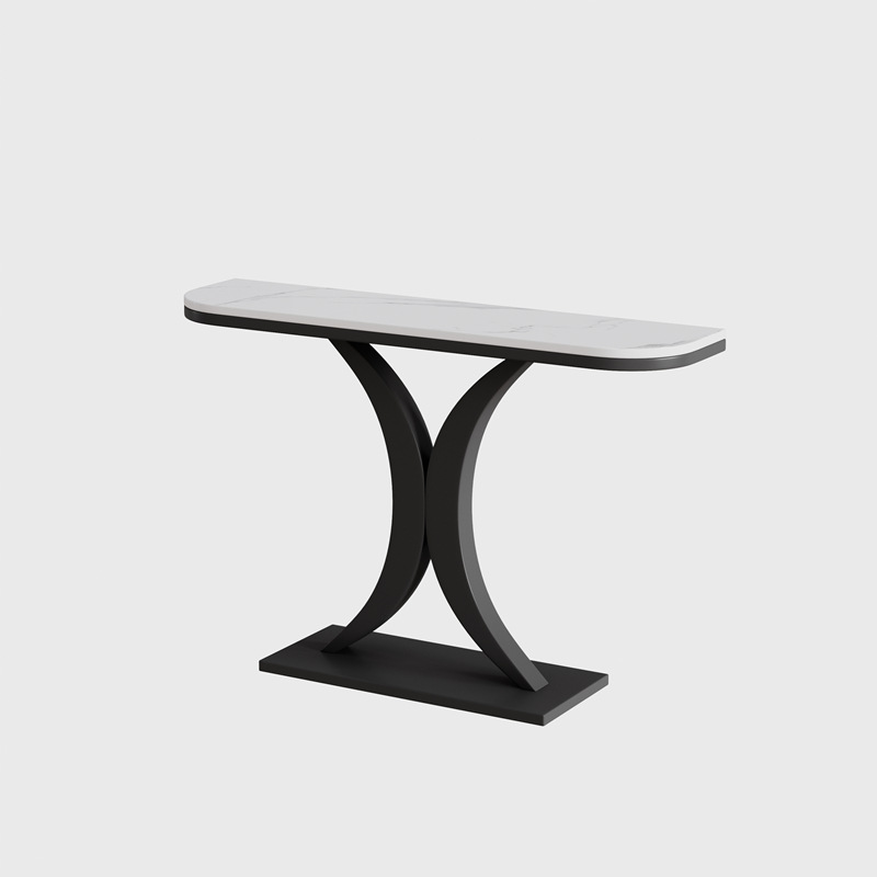 Light luxury entrance table super narrow simple modern entrance entrance cabinet entrance entrance table semicircle wall rock plate marble
